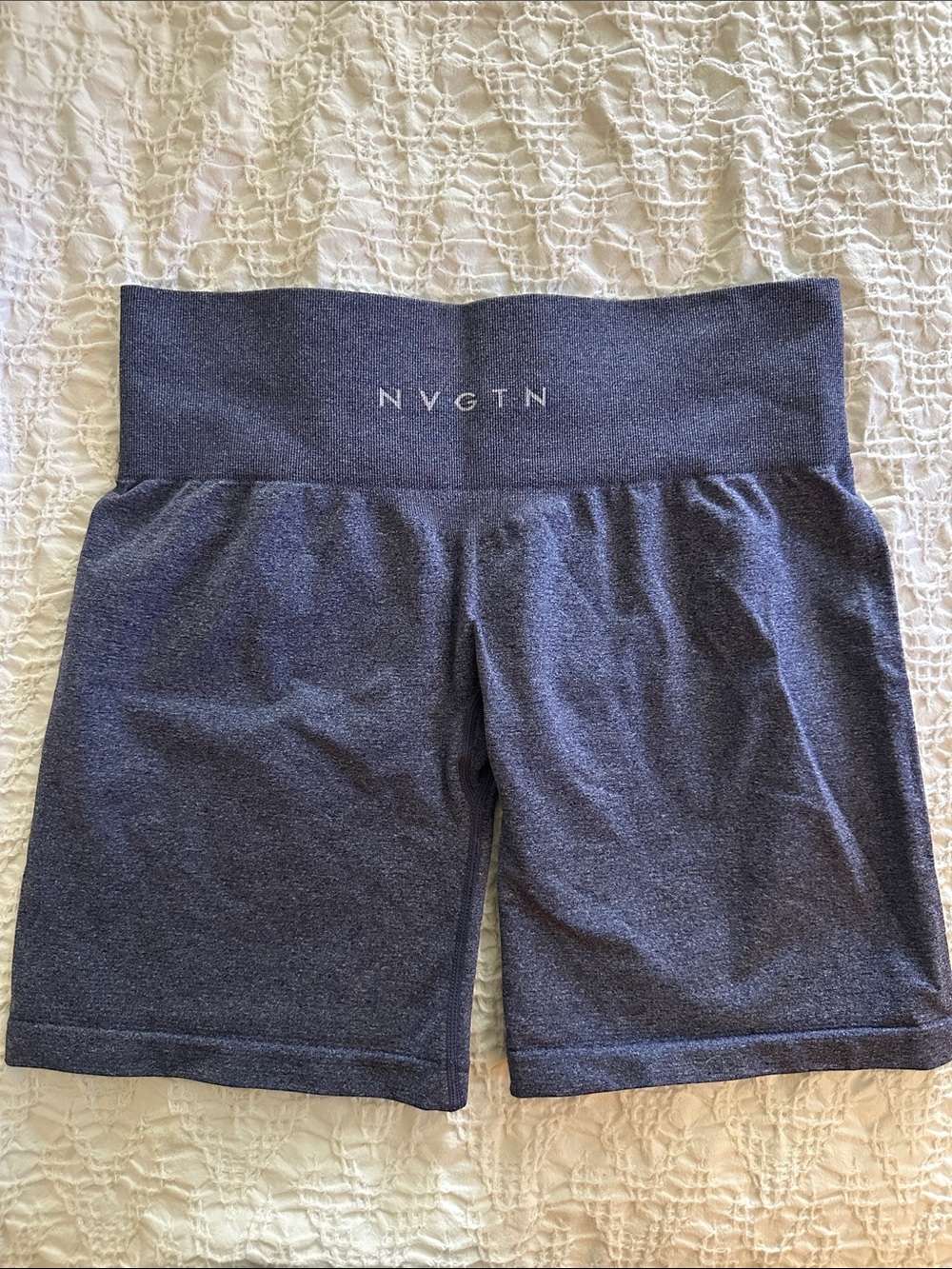 NVGTN Heathered Navy High-Rise Bike Shorts